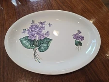 Vintage Violet Homer Laughlin Debutante USA Violets Oval Serving Platter 