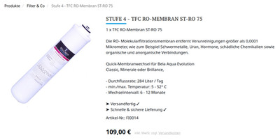 Bela Aqua Evolution - Stufe 4 - TFC RO-Membran ST-RO 75