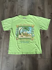 Vintage Walt Disney World Mickey Mouse Beach Relax Graphic Green T-Shirt Medium