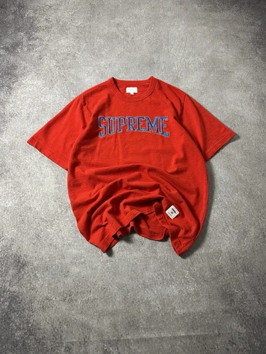 T shirt rouge Supreme Dotted Arc Logo taille M homme