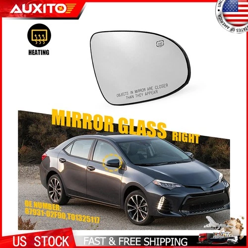 Passenger Heated Mirror Glass For Toyota Corolla 2014-2019 TO1325117 8793102F90