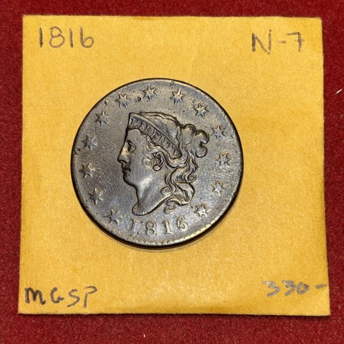 1816 Coronet Head Large Cent N-7 R-3
