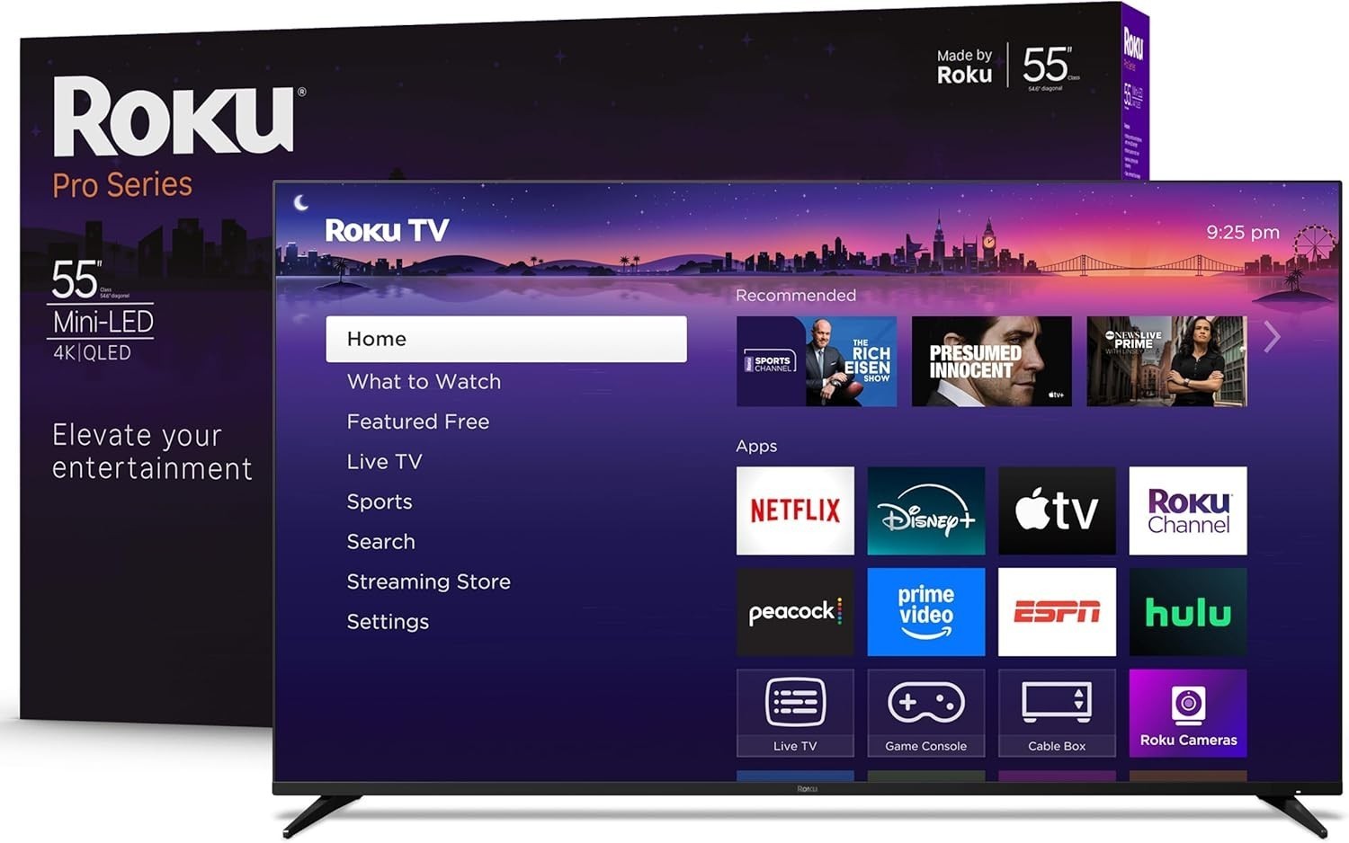 Roku 55" Class Pro Series 55R8C5 4K OLED QLED Mini-LED Smart Roku TV