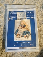 Classic Alice In Wonderland Cross Stitch Kit 30x40cm 14 Ct