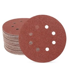5 Inch 8 Hole Sanding Discs Hook and Loop, 50 PCS 40 Grit Round Sand Paper Di...