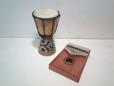 Folk Music Clean Kalimba Finger Keyboard & African Djembe Drum FREE SHIPPING