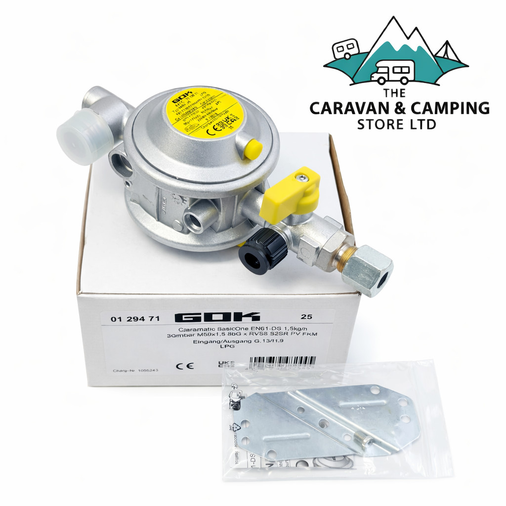 Truma GOK Bulkhead Regulator 8mm 30mBar 0129471 & Test Point Caravan Motorhome