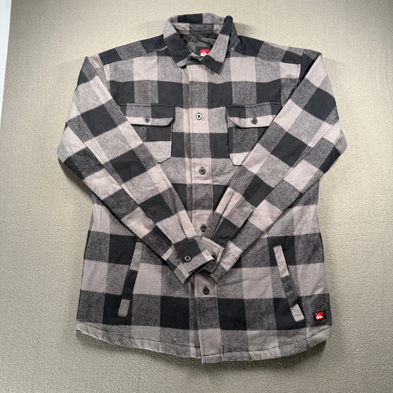 Quiksilver Shirt Jacket Mens MT Black Grey Buffalo Check Shacket QSFZSHT01KL image 1