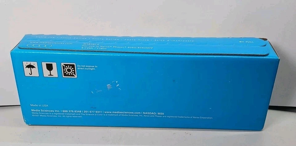 MediaSciences Solid Ink Cyan 4 Pack for Xerox Phaser 8560 8560MFP New Sealed - Image 2 of 4