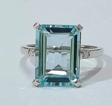 Emerald Cut Lab Created Diamond 14K White Gold FN Beautiful Wedding Ring