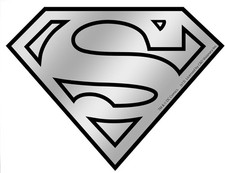 Stickers - Cd Visionary - Dc Comics Superman Logo 5x3.75 Chrome Foil