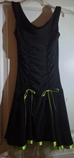 Cute Little Black Dress With Lime Green Bows And Tulle