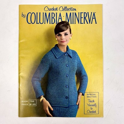 Vtg 60s Columbia Minerva Crochet Collection Pattern Book 756 Sweater Dress Suit