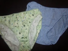 2 Vintage NOS Baby Blue Green Floral Cotton Hi Cut School Girl Bikini Panties 7