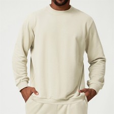 Men's Casual Sweatshirt Solid Color Long Sleeve Pullover Sweatshirt