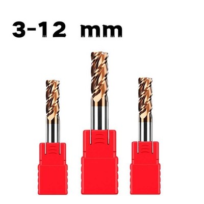 Ø 3-12mm VHM Schaftfräser Torusfräser Z=4 Spiralnut TiSiN-beschichtet HRC50 CNC