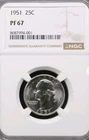 1951 NGC PF67 Silver Proof Washington Quarter 25c
