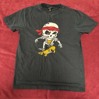 Drew House T Shirt Large Dark Green Hearty Vintage SS Tee Skull Skateboard 