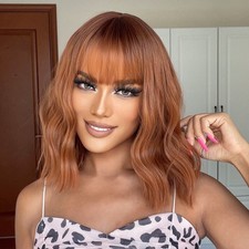 Women Curly Ombre Orange Costume Anime Natural Synthetic Daily Party Hair Wigs