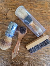 Set of 4 vintage brushes, shaving. Hores hair. 2 are Omega