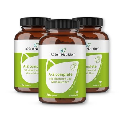 Rhein Nutrition A-Z complete Multivitamin vegane Basisversorgung - 3er Set
