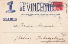 27-25A) TESTATINA OFFICNE DE VINCENTIIS PRINTS FAIR MILAN 1948 ARONA