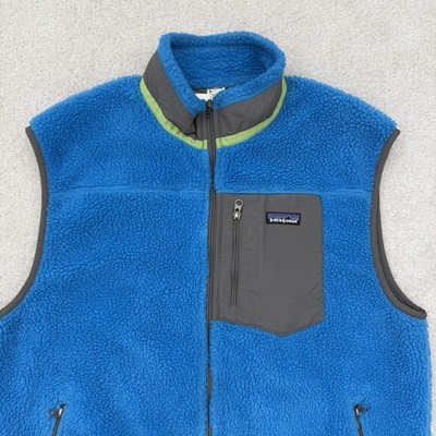 Patagonia Classic Retro-X Vest Men's XL Blue Full Zip Deep Pile