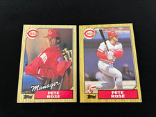 PETE ROSE PLAYER & MANAGER TOPPS 1987 CINCINNATI REDS NRMT BASEBALL CARD