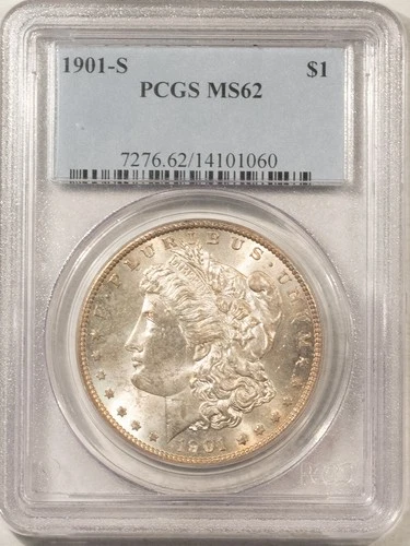 1901-S $1 MORGAN DOLLAR - PCGS MS-62 FRESH ORIGINAL & TOUGH!