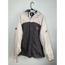 Reebok NFL Sideline NY Giants Men's Fleece Lined Hooded Jacket XL Gray Blue Zip