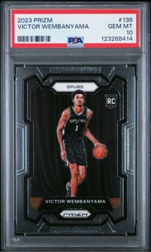 Graded 2023 Panini Prizm Victor Wembanyama #136 Rookie RC Basketball Card PSA 10