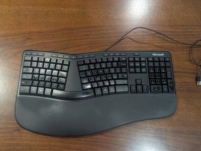 Microsoft Ergonomic Keyboard Model 1878 Black Wired USB