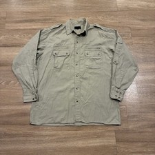 Camisa de Campo Bush Abercrombie Fitch Para Hombres Caqui Tostado Talla L Grande Safari De Colección