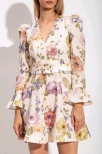 zimmermann luminosity Floral Mini Dress  Uk 10 34" Bust Rrp £775 #S446