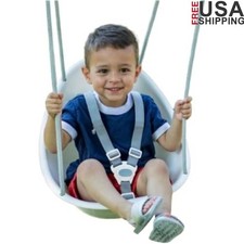 Kids Swing Indoor Outdoor Adjustable Harness Safety Soft Rope Comfortable Play
