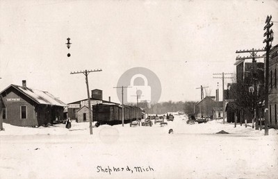 Street View Shepherd MI Michigan #4 RPPC Photo Postcard COPY