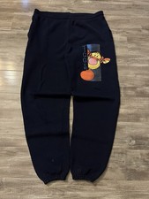 Vintage 90s Disney Store Tigger Men's M Navy Fleece Sweatpants Drawstring