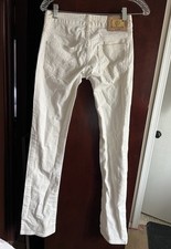 Vintage Just Cavalli Women  s White Denim Jeans Pants Size 26