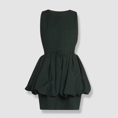 $655 Kika Vargas Women Green Aleksandra Cutout Bubble Hem Mini Dress Size S  | eBay