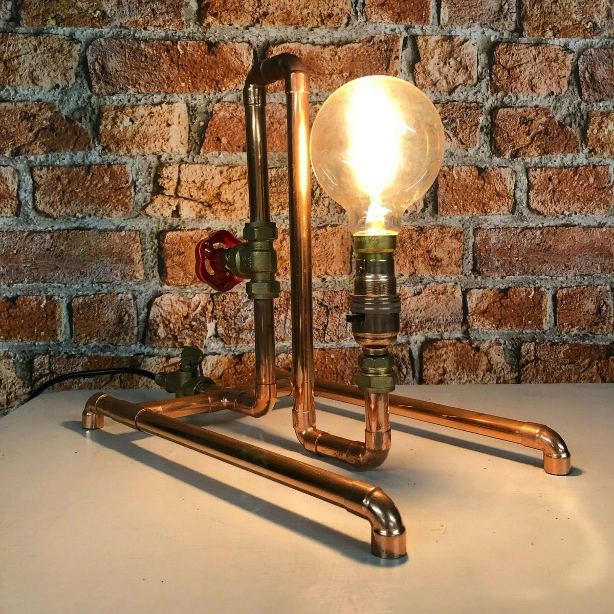 Industrial pipe cheap table lamp