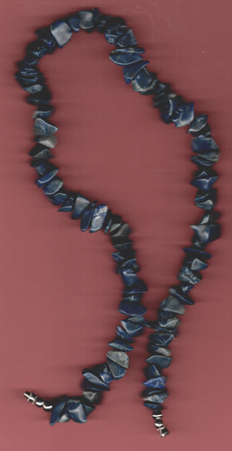 19" NECKLACE Lapis lazuli chips - Picture 4 of 4
