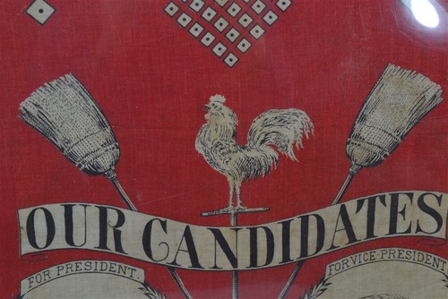 antique Republican 1888 Cleveland/ Thurman red political handkerchief original - Picture 6 of 8