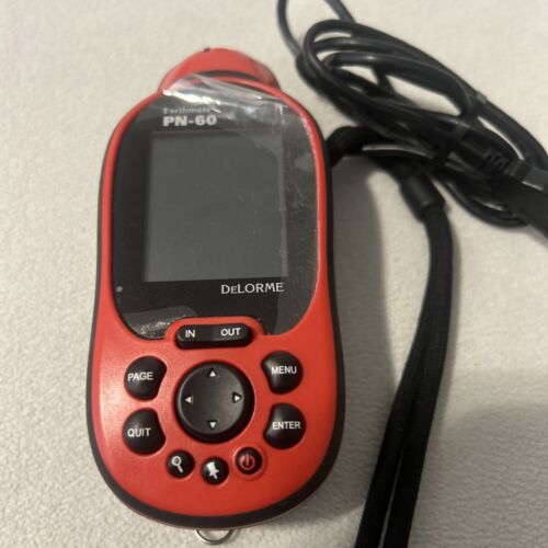 DeLorme Earthmate PN-60 Red Black 2.2" TFT Color Display Portable GPS Navigator - Picture 2 of 5
