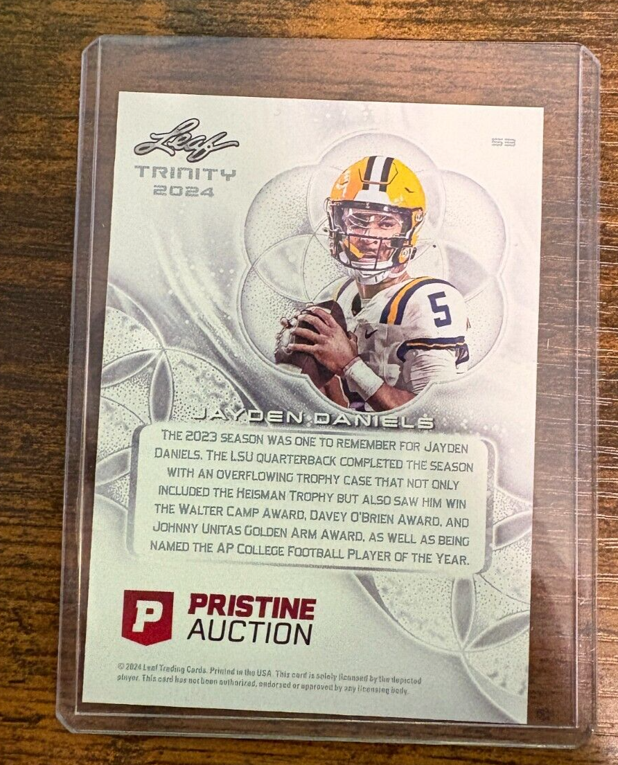 2024 Leaf Trinity Football Pristine Auction Edition Jayden Daniels