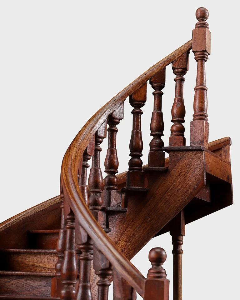 Palacio Escalera Escaleras Espirales Arquitectónico 3D Madera Modelo 14" Escultura Nuevo Foto 2 de 4