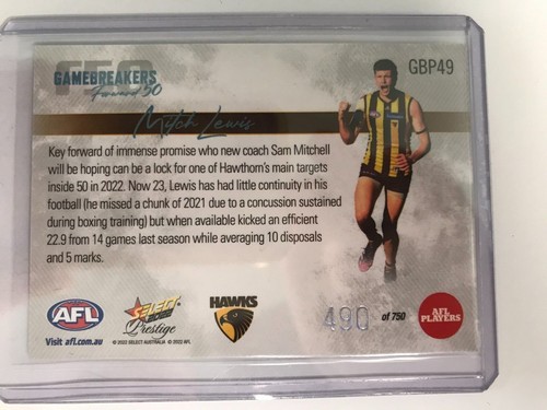 2022 Select AFL Prestige Gamebreakers PICK YOUR CARD - Picture 72 of 106