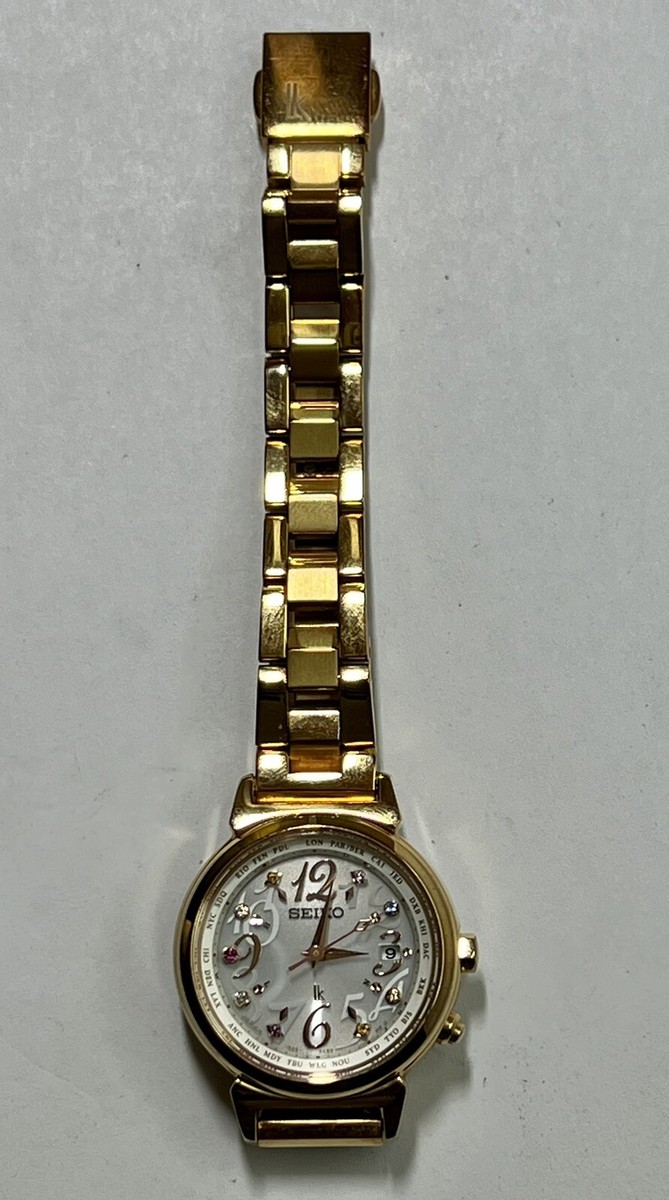 【不動】 SEIKO LUKIA 腕時計 1B25-0AR0 稼働美品 セイコールキア レディース腕時計 1B25-0AR0 ゴールド