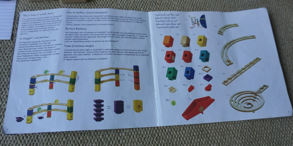 Juego de rieles y torcidos de mármol Hape Quadrilla piezas faltantes COMO ESTÁ Foto 3 de 4