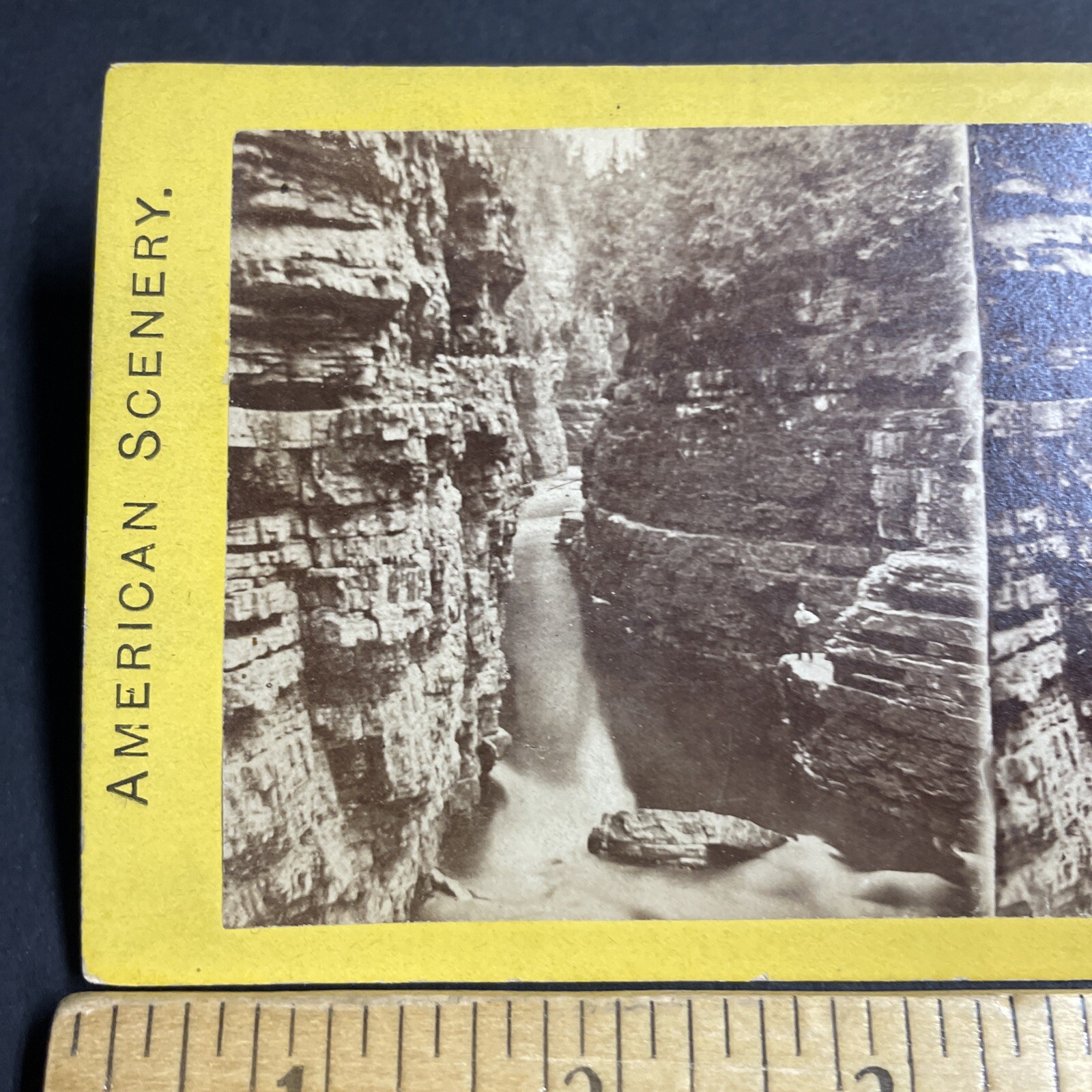 Antique 1870s Ausable Chasm Keeseville New York Stereoview Photo Card