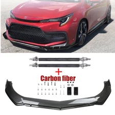 Front Bumper Lip Spoiler Splitter Carbon Fiber For Toyota Corolla SE Sedan Body